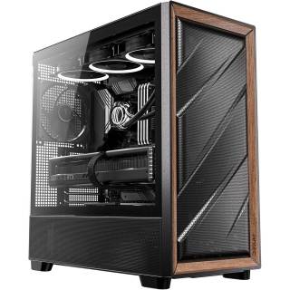 Antec Flux Wood Midi Case Tower Vetro Temperato No-Power E-ATX/ATX/mATX/Mini-ITX