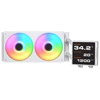 COUGAR Poseidon Vistek Pro ARGB 240 White CPU Liquid Cooler Display IPS Intel 1851/1700/1200 AMD AM5/AM4