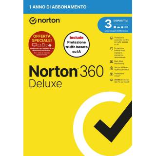 Norton 360 Deluxe 2026 | Antivirus per 3 Dispositivi Licenza di 1 Anno ATT