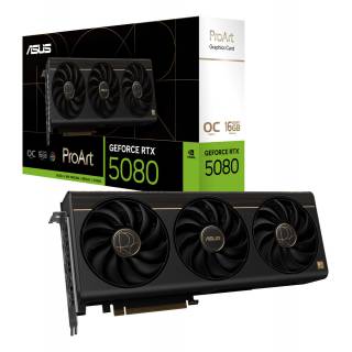 ASUS ProArt GeForce RTX 5080 OC Edition 16GB GDDR7 DLSS4 1*HDMI/2*DisplayPort/USB-C PCi Ex 5.0 16x