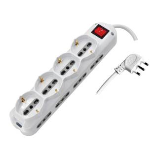 Mediacom M-PM12 Multipresa 4*Schuko 10/16A 8*Bipasso 10/16A 1.5m Bianco