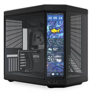 HYTE Y70 Touch Infinite Pitch Black Case Midi Tower Display IPS Touch 2.5K Vetro Temperato No-Power E-ATX/ATX/mATX/Mini-ITX