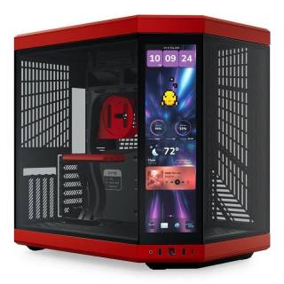 HYTE Y70 Touch Infinite Black Cherry Case Midi Tower Display IPS Touch 2.5K Vetro Temperato No-Power E-ATX/ATX/mATX/Mini-ITX