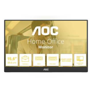 AOC 16T20E2 Monitor Portable 15.6" IPS 60Hz Full HD 4ms Multimediale 2*USB-C/Mini-HDMI