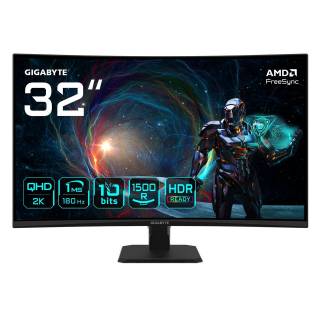 GIGABYTE GS32QCA Monitor Curvo 31,5" VA 180Hz QHD 1ms 2*HDMI/DisplayPort